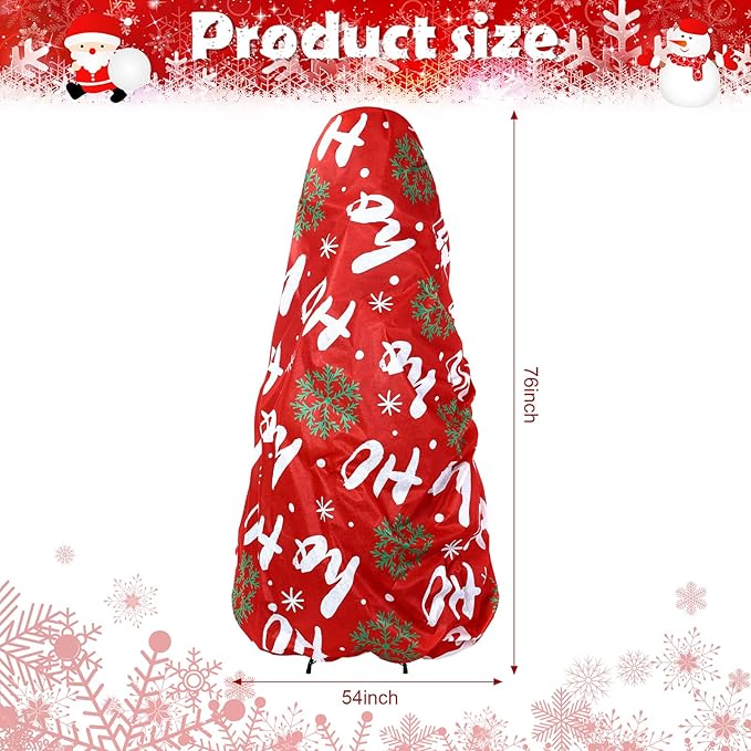 Yeshone 2 Pieces Large Christmas Tree Storage Bag with Drawstring for 7.5 Ft Trees Christmas Trees Covers for Upright Dust Proof Storage Containers (Snowflake)