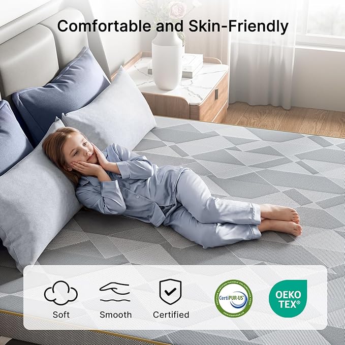 PERLECARE Firm Mattress Topper Full, 3" Hard Mattress Topper for Pressure Relief, Mattress Pad with Cooling Bamboo Cover, High Density Memory Foam, Removable & Washable