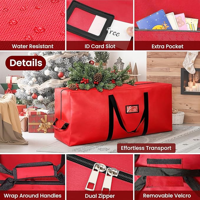 Moving Bags Heavy Duty Storage Bags with Zipper, Extra Large Clothes Storage Bag with Handles, Packing Boxes for Moving Totes Bins for Blanket College Supplies, Christmas Tree Bag 7.5ft-1 Pack