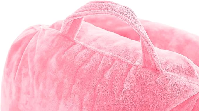 Husband Pillow Medium Reading Pillow with Arms - 23" Backrest for Sitting Up in Bed - Firm Support Bed Rest Pillow for Adults, Neck Roll, Removable Cover - TV, Reading, Lounging - Pink