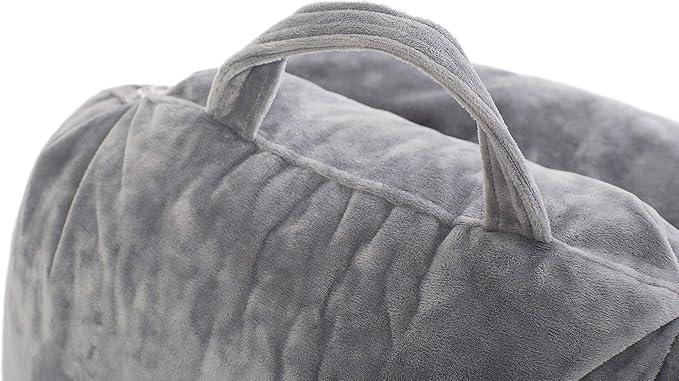Husband Pillow Medium Reading Pillow with Arms - 23" Backrest for Sitting Up in Bed - Firm Support Bed Rest Pillow for Adults, Neck Roll, Removable Cover - TV, Reading, Lounging - Dark Grey
