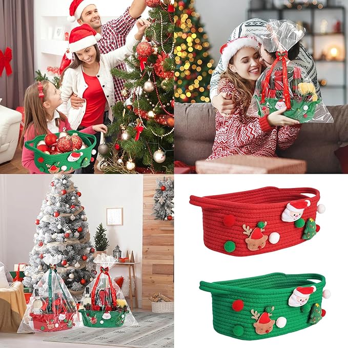 Holder Santa Themed Storage Basket for Bedroom Or Living Room Holiday Decoration Gifts Organiser