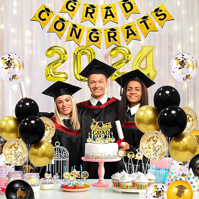 ZJDHPTY Black and Gold Balloon Stand Centerpiece Table Decorations Black and Gold Party Decorations for Birthday Wedding Retirement Anniversary Father's Day New Years Graduation 2026 (Black gold set5)