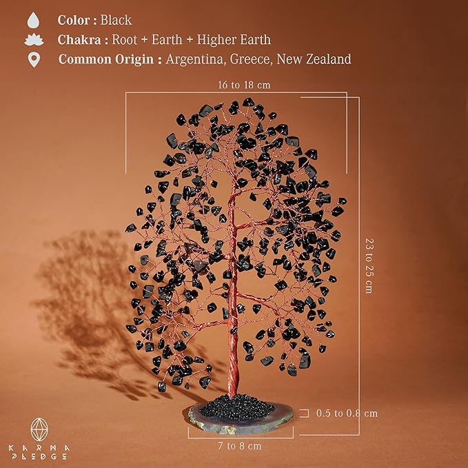 Crystal Tree of Life Birthday Gifts for Women, Men, Frineds, Handmade Black Obsidian Chakra Healing Tree for Home, Room, Office Decor, Bring Money, Positivity, Good Luck, Gifts for Mom & Dad
