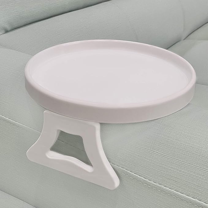 NDL Sofa Armrest Clip Table – No-Slip Couch Tray for Drinks, Snacks, Remote, Gamepads, Adjustable Armchair Table for Living Room, Bedroom, Dorm – Fits Most Armrests