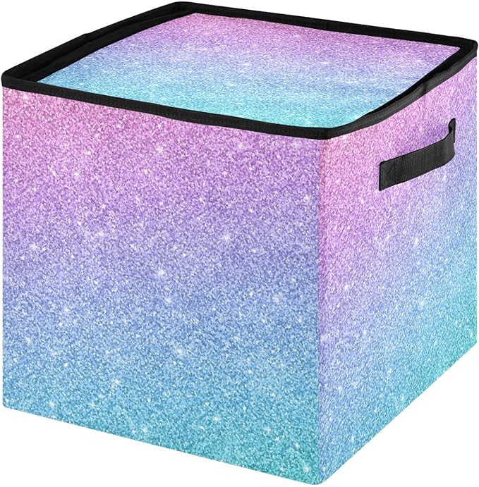 Pink Purple Christmas Ornament Storage Basket Box Winter Xmas Holiday Storage Container Cube with Adjustable Dividers for 64 Holiday Ornaments or Decorations Keeps Clean and Dry for Next Season