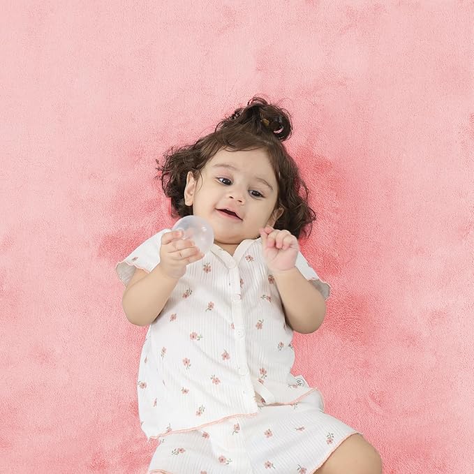 1.3" Thick Baby Floor Play Mat 39x59, Basic Padded Foam Mat for Tummy Time Crawling, Non Slip Cushioned for Babies Toddlers Infants Kids (Pink)