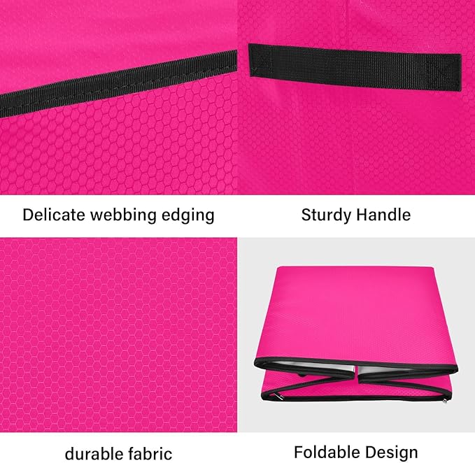 Hot Pink Christmas Ornament Storage Basket Box Holiday Storage Container Cube with Adjustable Dividers for 64 Holiday Ornaments or Decorations Keeps Clean and Dry for Next Season