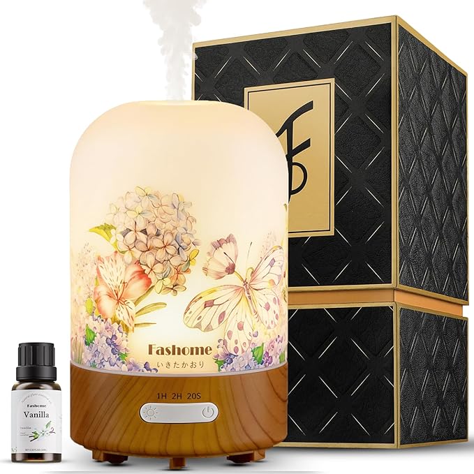Essential Oil Diffuser for Home, Ultrasonic Cool Mist Air Aromatherapy Humidifier, Mini Scent Air Machine Portable Diffuser with Changing Lights & Auto Shut-Off for Home Bedroom Office Yoga(<25dB)