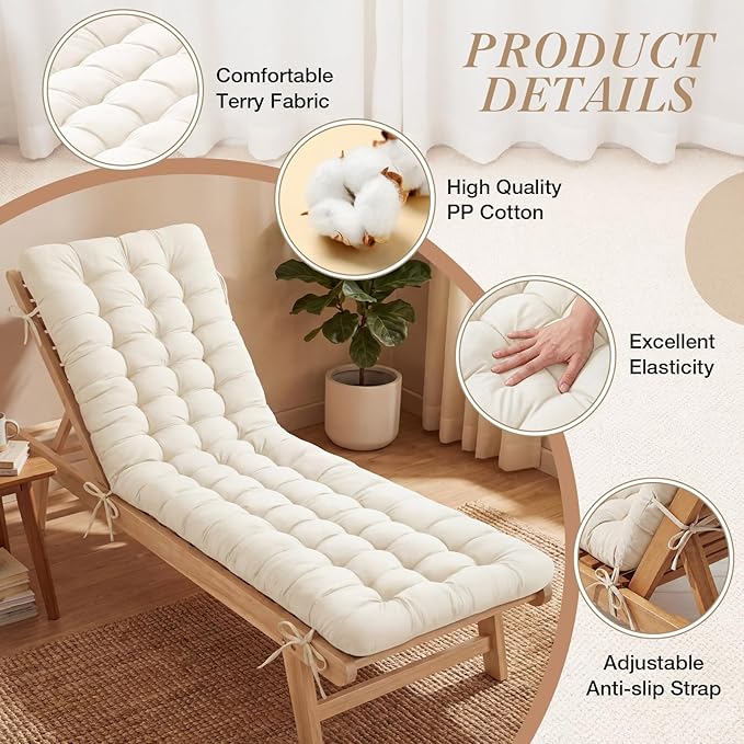 Wenqik Long Floor Cushion Large Floor Cushion with Brushed Cotton 74.8 x 27.5 x 3.15 in Jumbo Lounger Pillow for Outdoor Indoor Bay Window Meditation Yoga Reading Sleeping(White)