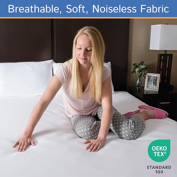 Split California King (2PC) Mattress or Box Spring Encasement (8"-11" Depth) Waterproof Zippered Protector Hypoallergenic Premium Bedbug Cover Protects from Dust White