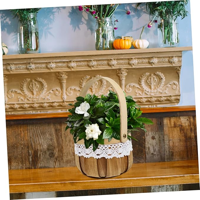 Mobestech 1Pc Halloween Woven Storage Basket Pumpkin Design for Candy Treats Halloween Prop for Parties