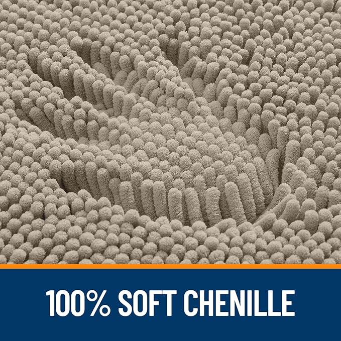 OLANLY Large Bathroom Rugs 40x32, Extra Soft Absorbent Chenille Bath Rugs, Rubber Backing Quick Dry, Machine Washable Bath Mats for Bathroom Floor, Tub and Shower, Home Decor Accessories, Warm Taupe