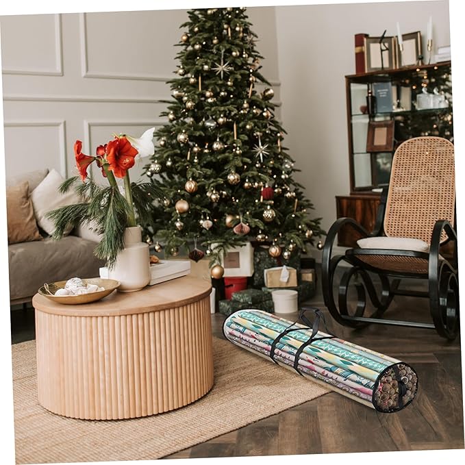 Wrapping Paper Storage Bag Portable Organizer Zipper Tear Resistant Present Wrap Storage for Christmas Under Bed Attic Use