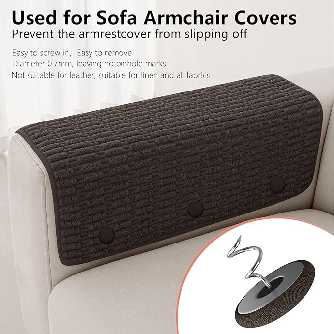 12 Colors Fabric Covered Button Twist Pins Dust Ruffle Pins- for Sofa，Upholstery，Armchair Caddies, Armrest Covers,Bed Skirts, Slipcovers, Headliners (12, Dark Brown)