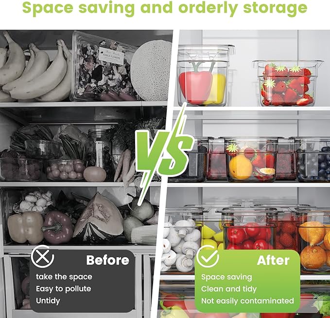 6 Pack Plastic Food Pan with Lid 1/6 Size 6 Inch Deep Restaurant Clear Food Storage Containers Polycarbonate Commercial Hotel Pans for Fruits Vegetables Beans Corns (6 PCS, 6'' Deep)