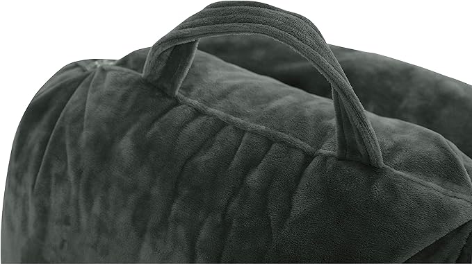Husband Pillow Medium Reading Pillow with Arms - 23" Backrest for Sitting Up in Bed - Firm Support Bed Rest Pillow for Adults, Neck Roll, Removable Cover - TV, Reading, Lounging - Dark Green