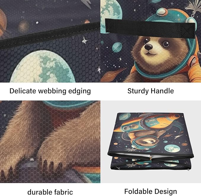 Kigai Sloth Christmas Ornament Storage Box with Zipper & Adjustable Dividers Holiday Ornament Organizer Xmas Storage Container, 64 Balls