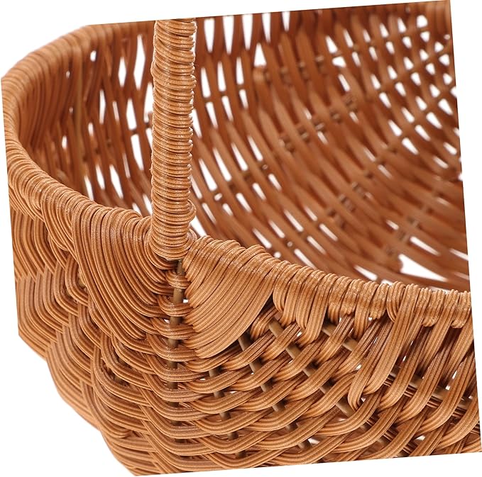 Homoyoyo Rectangular Easter Basket Weaving Mini Handcraft Storage Holder Handle for Home Decoration Boys and Girls and Party Use