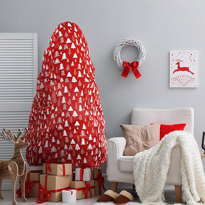 Yeshone 2 Pieces Large Christmas Tree Storage Bag with Drawstring for 7.5 Ft Trees Christmas Trees Covers for Upright Dust Proof Storage Containers(Tree)
