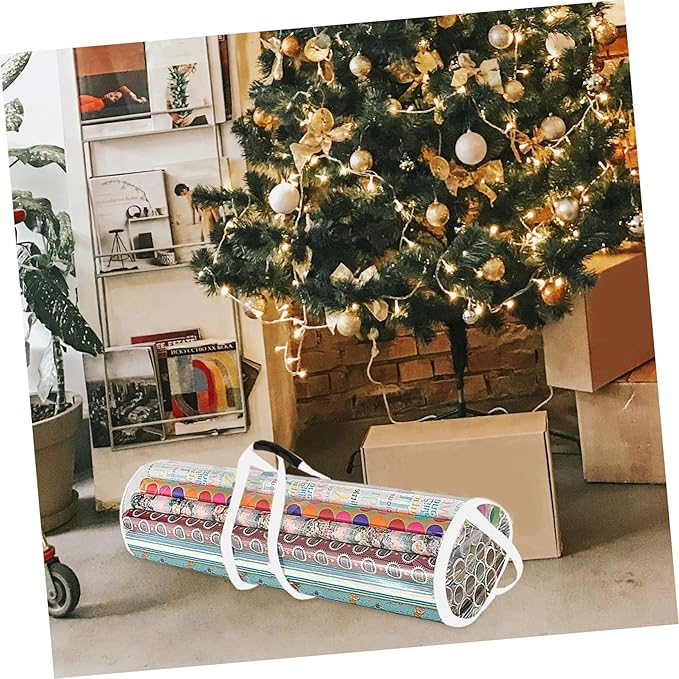 Christmas Wrapping Storage Bag Zip Closure Organizer for Wrapping Paper Bags and Holiday Decorations for Closet and Under Bed Storage