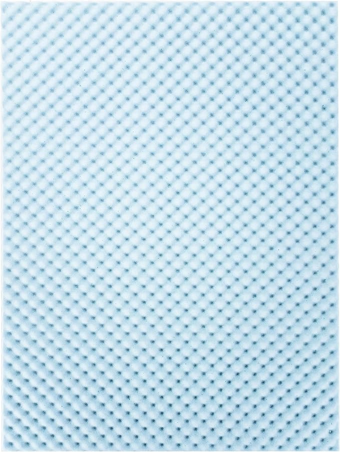 Best Price Mattress 2 Inch Egg Crate Memory Foam, Cooling Gel Infusion, Full Mattress Topper, Dorm Essentials, Blue