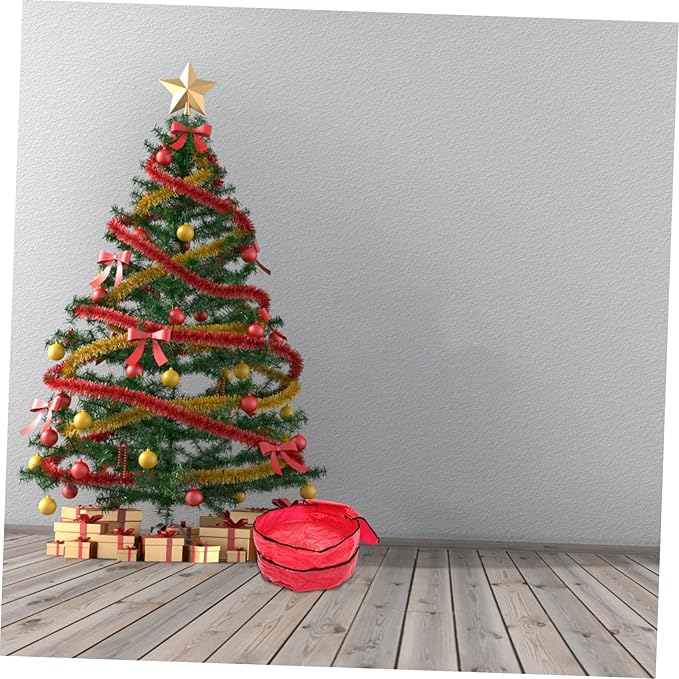 Garneck Christmas Wreath Storage Bag Garland Holder with Carry Straps for Holiday Decorations Party Supplies and Wedding Preparations Pe Storage