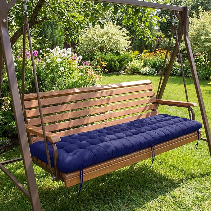 Wenqik Long Floor Cushion Large Floor Cushion with Brushed Cotton 74.8 x 27.5 x 3.15 in Jumbo Lounger Pillow for Outdoor Indoor Bay Window Meditation Yoga Reading Sleeping(Navy Blue)