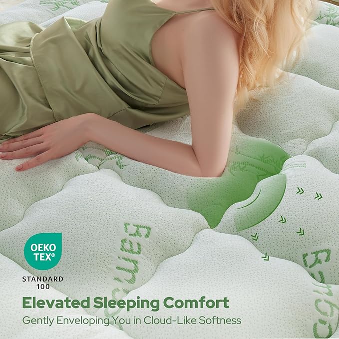 BEDLORE King Mattress Topper Viscose Derived from Bamboo, Thick Pillow Top Mattress Pad with Stretchable Pockets for 6"-18" Mattress, Soft Breathable Mattress Topper for Back Pain Relief