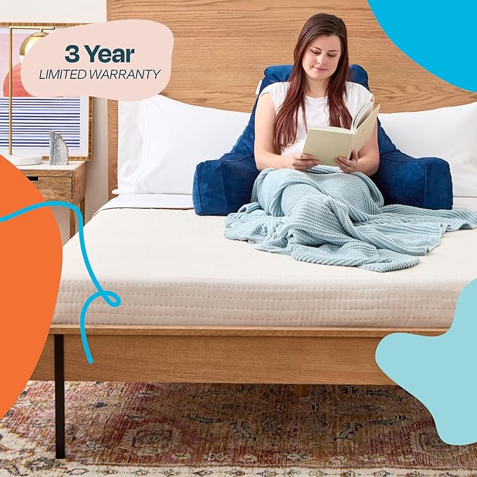 Linenspa Reading Pillow with Shredded Memory Foam- X-Large Size - Back Pillow for Sitting in Bed, Reading, Gaming, Watching TV – Bed Chair with Arms, Dorm Room Essentials, Navy