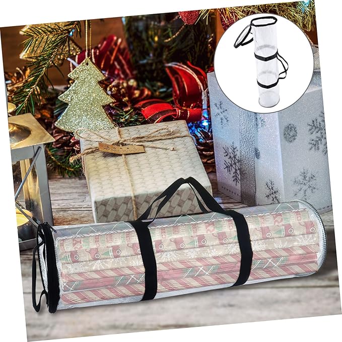 Outanaya Large Roll Wrapping Paper Storage Bag Christmas Storage Reusable Christmas Bags under Bed Wrapping Organizer
