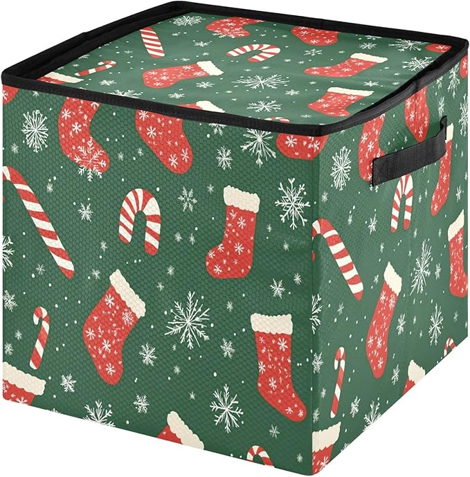 Snowflake Christmas Ornament Storage Basket Box Turquoise Teal Winter Holiday Storage Container Cube with Adjustable Dividers for 64 Holiday Ornaments or Decorations Keep Clean and Dry for Next Season