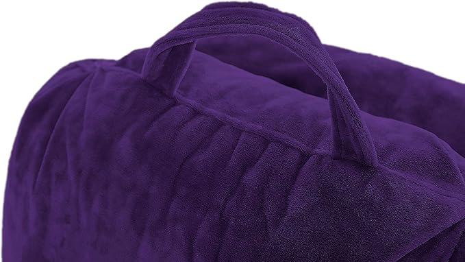 Husband Pillow Medium Reading Pillow with Arms - 23" Backrest for Sitting Up in Bed - Firm Support Bed Rest Pillow for Adults, Neck Roll, Removable Cover - TV, Reading, Lounging - Purple