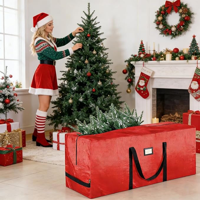 For Christmas Tree: Large Organizer With Zipper, Sturdy Storage Sack, Carrying Cover With Reinforced Handle | Homes Basements Garages Wardrobes Universities Bedrooms Á