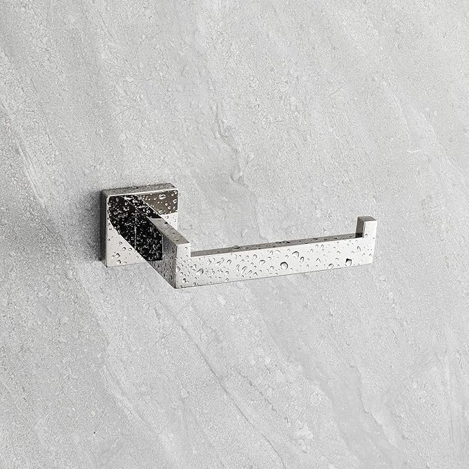 HITSLAM Chrome Toilet Paper Holder Premium 304 Stainless Steel Square Toilet Roll Holder for Bathroom Rustproof Wall-Mounted 2 Pack