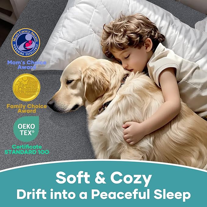 Ohgeni 100% Waterproof Mattress Protector, California King Grey Size, Fitted Sheet with Deep Pockets, 6''-18'', Premium Noiseless Breathable Soft Material, Mattresses Cover for Bed