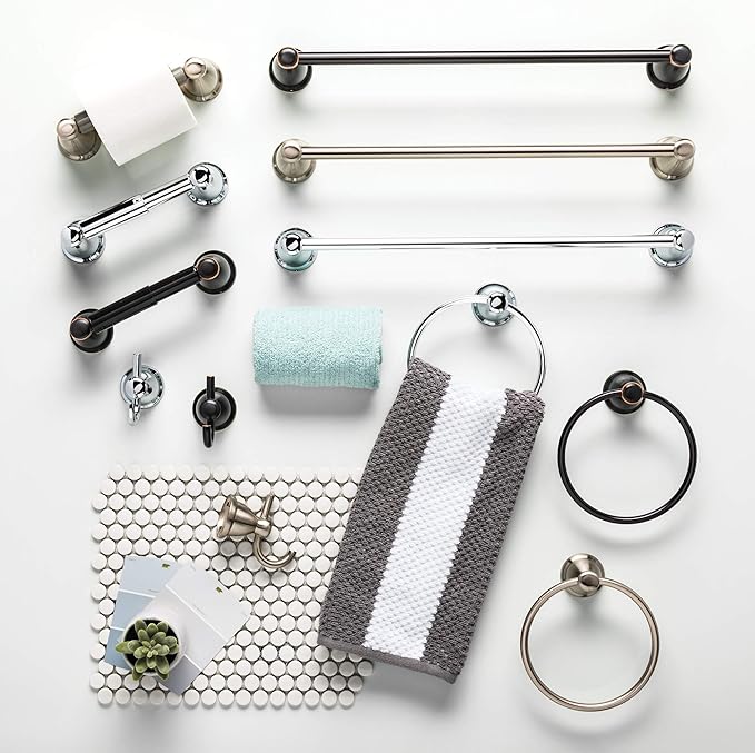 Franklin Brass Kinla (1-Pack) Toilet Paper Holder Polished ChromeTissue Roll Holder for Bathroom Organization and Storage Spring-Loaded Toilet Tissue Holder Wall Bathroom Accessories KIN50-PC1