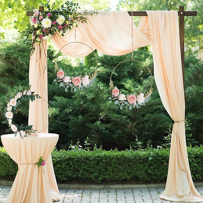 12Pcs 12 Inch Floral Hoop Centerpiece Table Decorations, Metal Gold Center Pieces Decoration for Table with Wood Base, Table Centerpieces for DIY Wedding Decor Wall Hanging Crafts