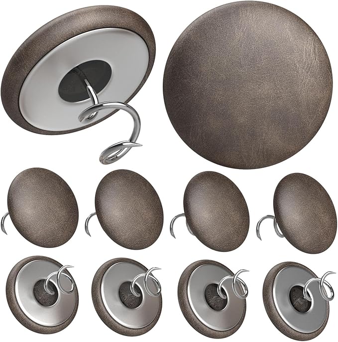 Leather Upholstery Pins for Bed Skirts, Slipcovers, Sofa & Armchair Covers – Secure Furniture Fabric (12, Brown)