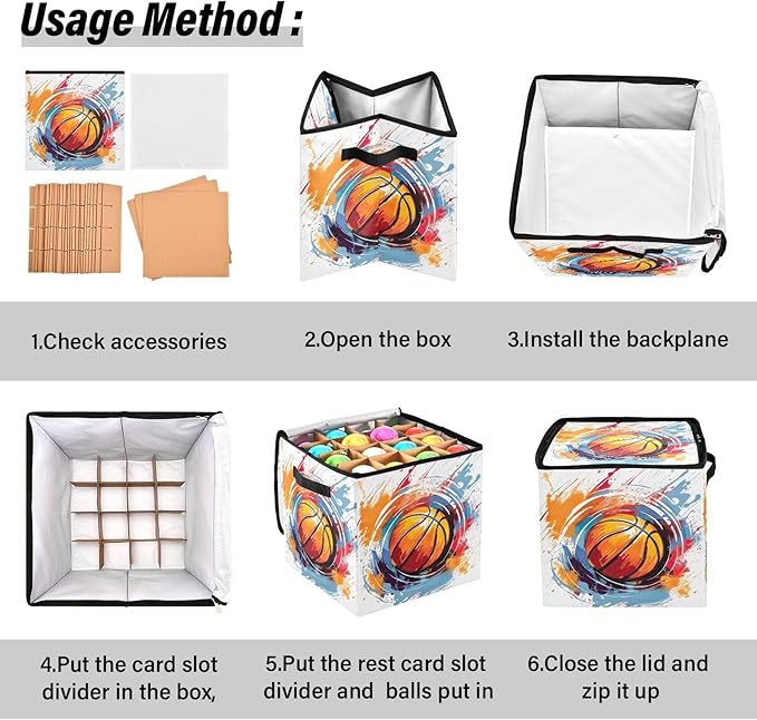 Kigai Basketball Painting Christmas Ornament Storage Box with Zipper & Adjustable Dividers Holiday Ornament Organizer Xmas Storage Container, 64 Balls