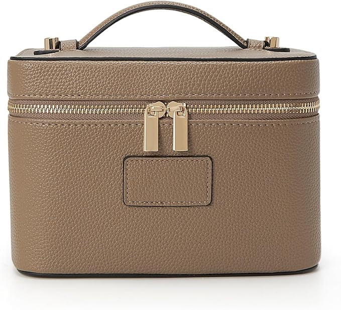 HiTotes Makeup Bag Vanity Case for Women Leather Cosmetic Bag Travel Toiletry Bags Portable Makeup Organizer Case