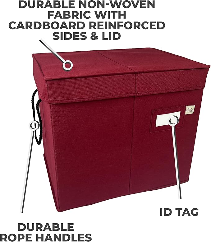 612 Vermont Slim Ornament Storage Box with Adjustable Acid-Free Dividers, Holds 120 Ornaments (SB-40061-VT)