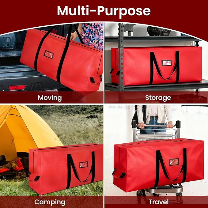 Moving Bags Heavy Duty Storage Bags with Zipper, Extra Large Clothes Storage Bag with Handles, Packing Boxes for Moving Totes Bins for Blanket College Supplies, Christmas Tree Bag 7.5ft-1 Pack