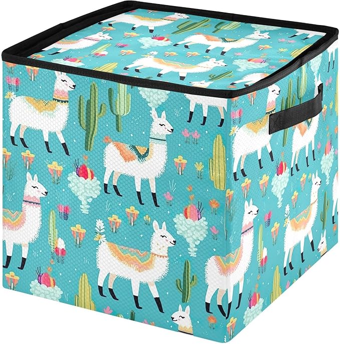 Kigai Alpaca Christmas Ornament Storage Box with Zipper & Adjustable Dividers Holiday Ornament Organizer Xmas Storage Container, 64 Balls