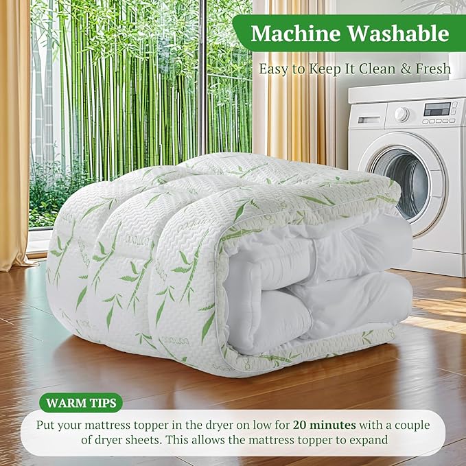 LIANLAM 3 Inch Bambu - Mattress Topper - L2(60"x80")