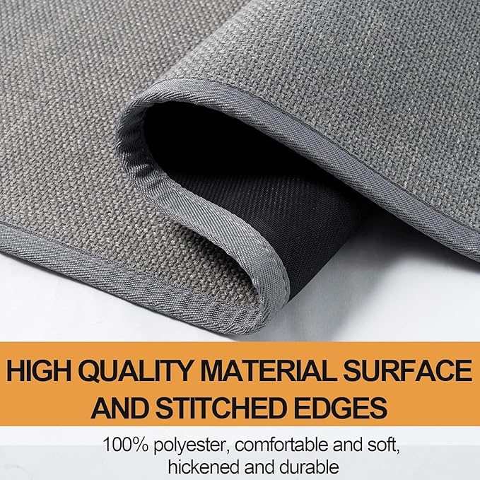 SUMLANS Kitchen Mat 1 PCS, Cushioned Non Slip Rugs for Kitchen Floor, Absorbent Runner Comfort Standing Mats Washable for Kitchen, Office, Home (Grey, 24"x36")