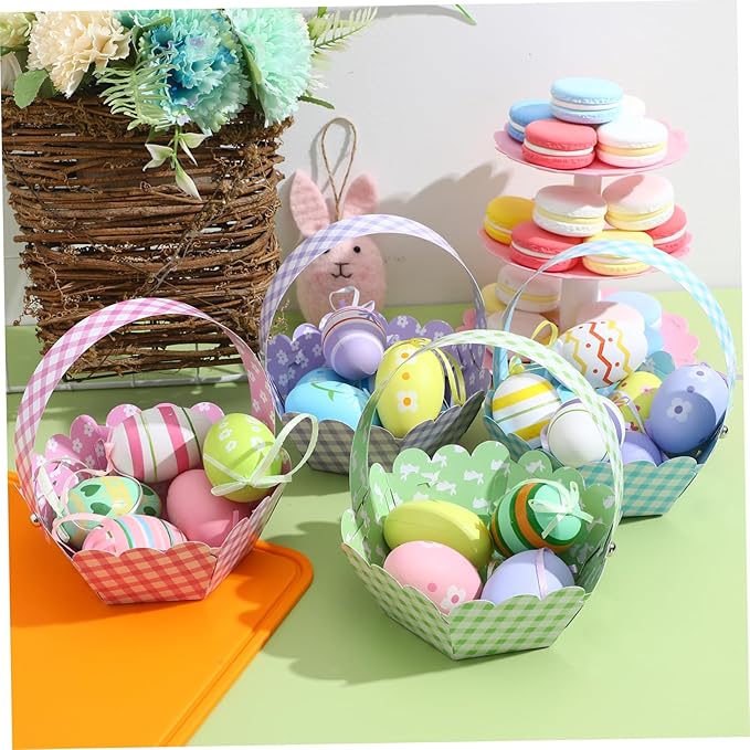 12pcs Adorable Easter Baskets for Storage Bunny Design for Treats and Festival Decor Creative Craft for Boys and Girls