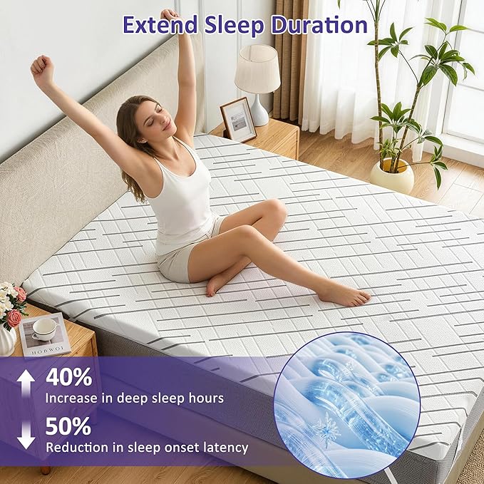 3 Inch Gel Memory Foam Mattress Topper California King Size with Removable & Washable Viscose Made from Bamboo Cooling Breathable Cover, Soft Bed Topper for Back Pain, CertiPUR-US Certified