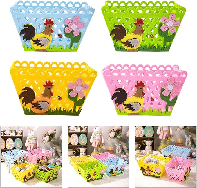 Colorful Rooster Holiday Bag Funny Storage Basket for Eggs and Candy Perfectly for Holiday Party Supplies