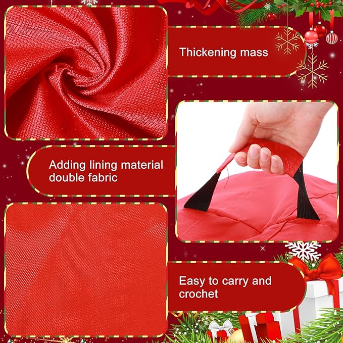 26" Extra Large Double Sided Christmas Wreath Storage Bag with Carry Handle Zippered Waterproof Christmas Wreath Storage Container Heavy Duty Xmas Garland Bag for Holiday(2 Pcs)